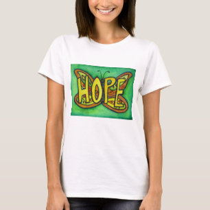 T-shirt Hope Butterfly Word Art Tee - shirts personnalisés