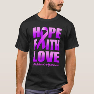 T-shirt Hope Faith Love Alzheimer's Awareness