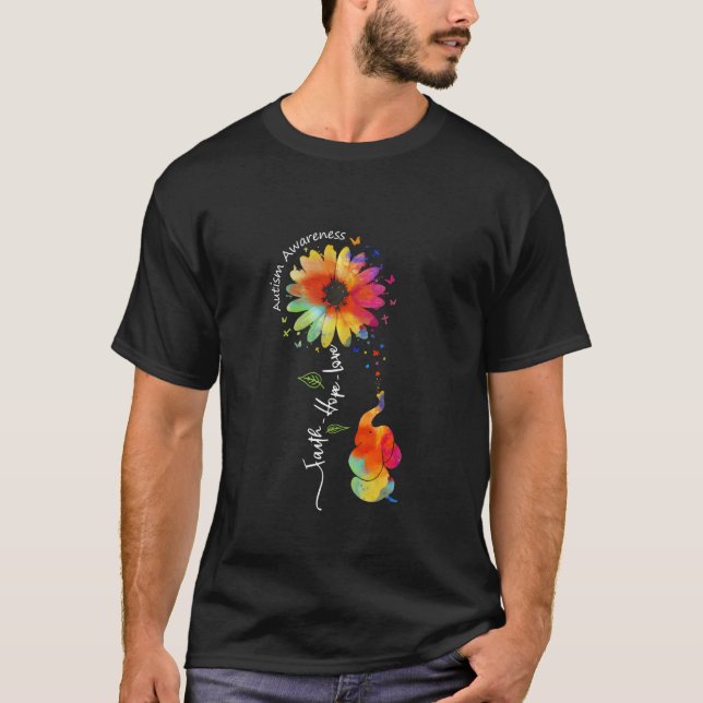 T-shirt Hope Faith Love Sensibilisation sur l'autisme mign (Devant)