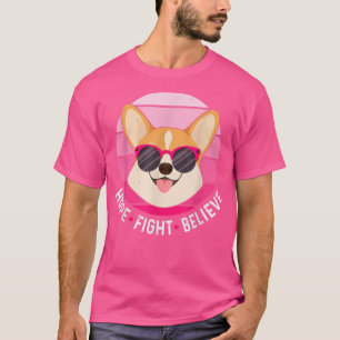 T-shirt Hope Fight Believe Breast Cancer Survivor Pink Dog