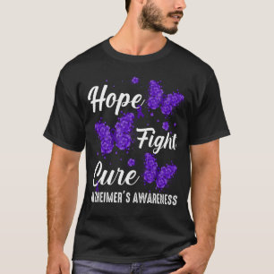T-shirt Hope Fight Cure Alzheimers Awareness Butterfly