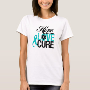 T-shirt Hope Love Cure OVARIAN CANCER Gifts