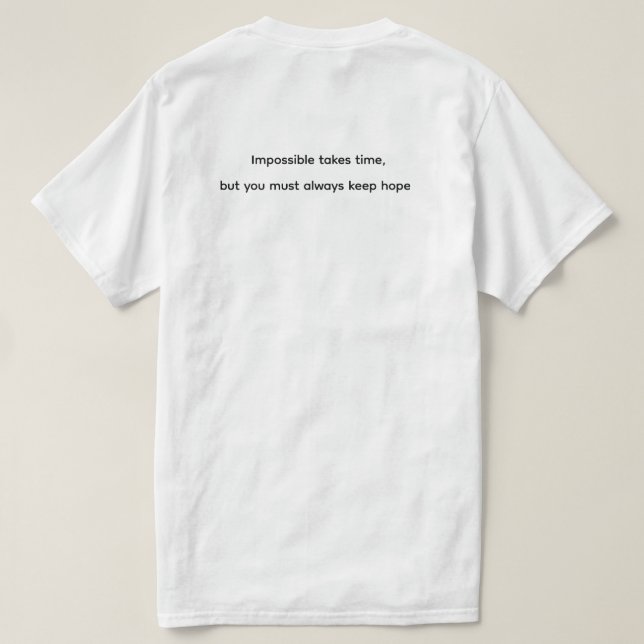T-shirt Hope Takes Time – Inspirational Clock & Butterfly  (Design dos)