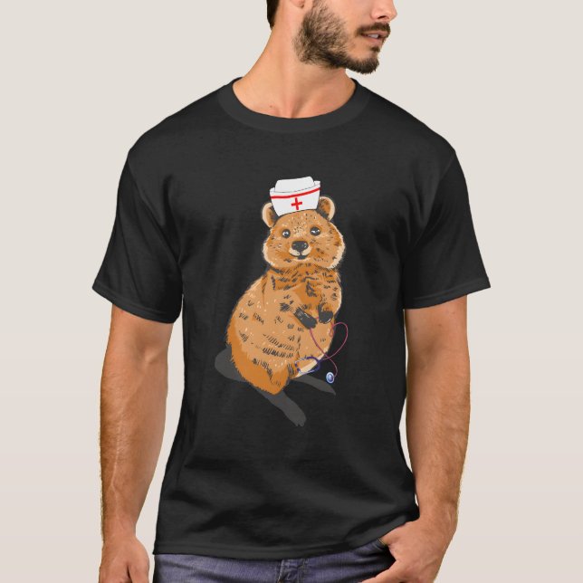 T-shirt Hôpital Animal De Quokka Nurse Médicale Quokka Wil (Devant)