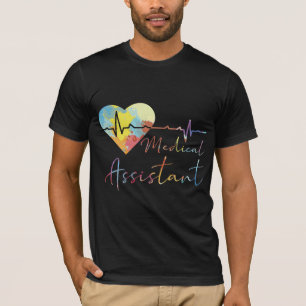 T-shirt Hôpital Médicale Assistant EKG Pulse Aquarelle