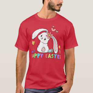 T-shirt HOPPY EASTER Lapin Lapin avec Oeufs Bébé Poussins 