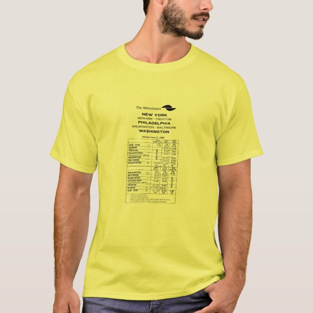 T-shirt Horaire central de Metroliner de chemin de fer de (Devant)