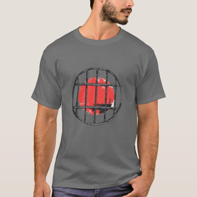 T-shirt Horizon Crimson : Le Soleil Rouge Derrière Les T-S (Devant)