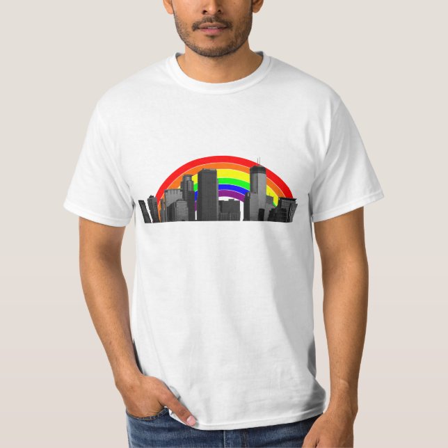 T-shirt Horizon d'arc-en-ciel de Minneapolis (Devant)