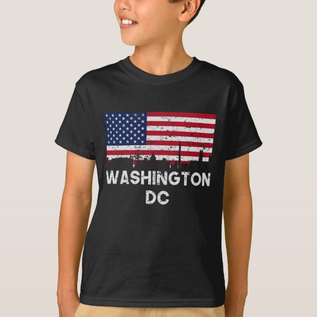 T-shirt Horizon de drapeau américain de Washington DC (Devant)