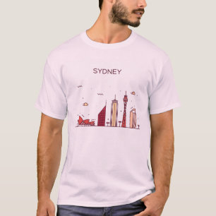 T-shirt Horizon de griffonnage de Sydney, Australie