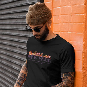 T-shirt Horizon de New York City. Arrondissements et Coord
