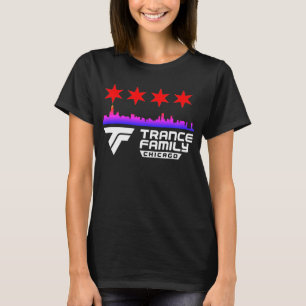 T-shirt Horizon et étoiles de ville de famille de transe
