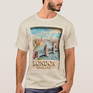 T-shirt Horizon Texturé de Londres Angleterre Art de Voyag