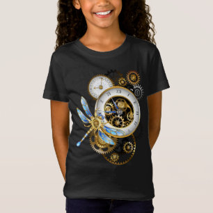 T-Shirt Horloge à vapeur avec libellule mécanique