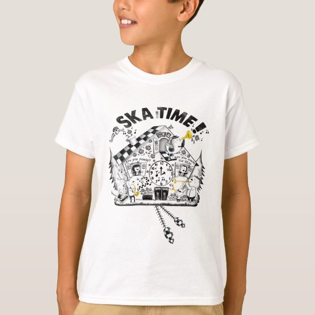 T-shirt Horloge de coucou de temps de Ska (Devant)