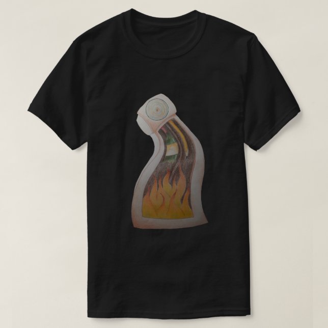 T-shirt Horloge déroutée en feu (Design devant)