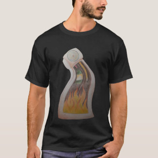 T-shirt Horloge déroutée en feu