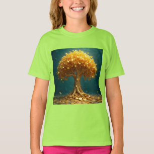 T-shirt Horloge murale arbre à argent