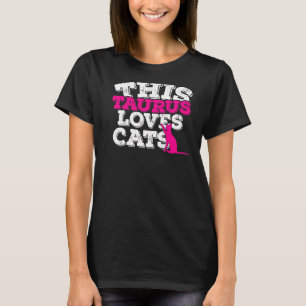 T-shirt Horoscope Signe du zodiaque Taureau Aime les Chats