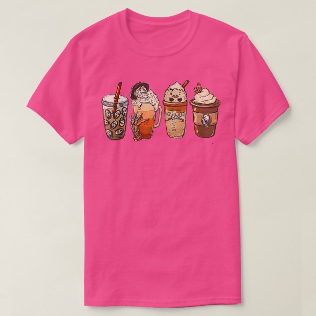 T-shirt Horreur Automne Café Citrouille épice Latte Iced A (Design devant)