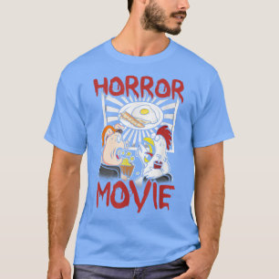 T-shirt Horreur Film TV Drôle Bacon de poulet et oeufs