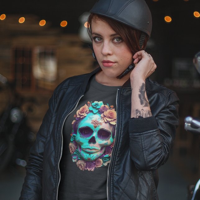 T-shirt Horreur Gothique Mexicain Jour De Morts Crâne Cand (Créateur téléchargé)