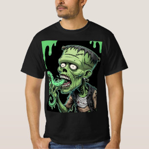T-shirt Horreur Halloween Zombie : Frankenstein's Pizza Ni