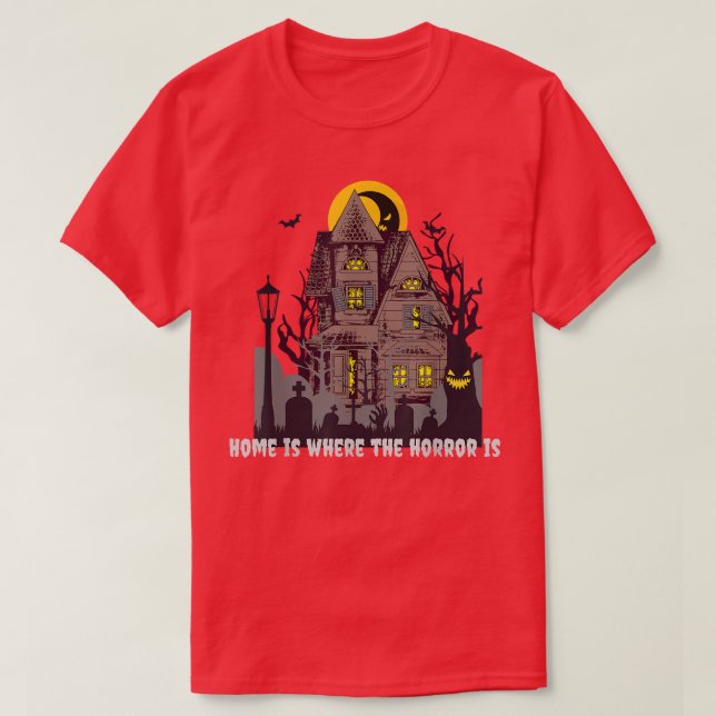 T-shirt Horreur Haunted Mansion avec chauves-souris Costum (Design devant)
