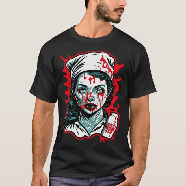 T-shirt Horror Nurse Nightmare Scary Terrifying Halloween (Devant)