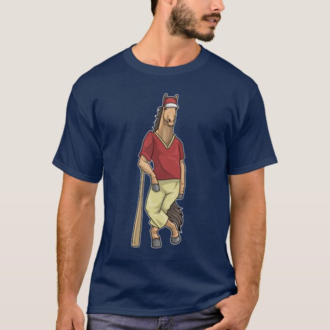 T-shirt Horse Baseball Baseball bat (Devant)