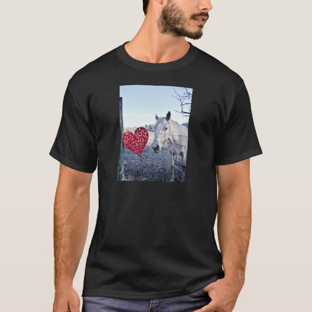T-shirt HORSE coeur Valentine (Devant)