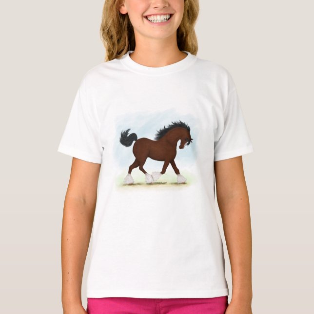 T-shirt Horse de Bay Clydesdale (Devant)