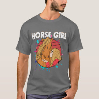 T-shirt Horse Girl Horseback équitation Femme fille