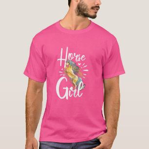 T-shirt Horse Graphique Femmes Filles Cheval Équitation Ch