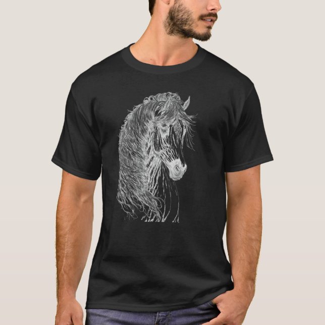 T-shirt Horse illustration Gift for Horseback Riding Horse (Devant)