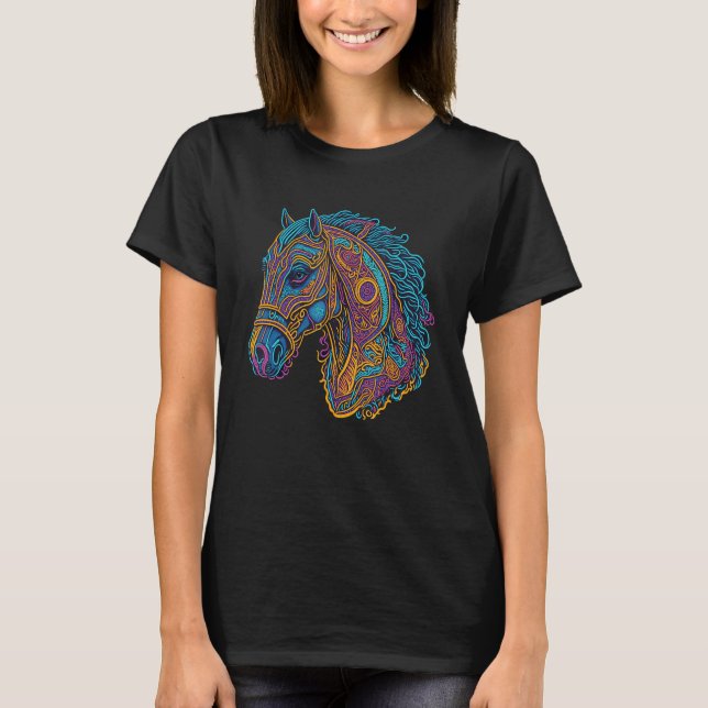 T-shirt Horse Mandala Style Graphic (Devant)