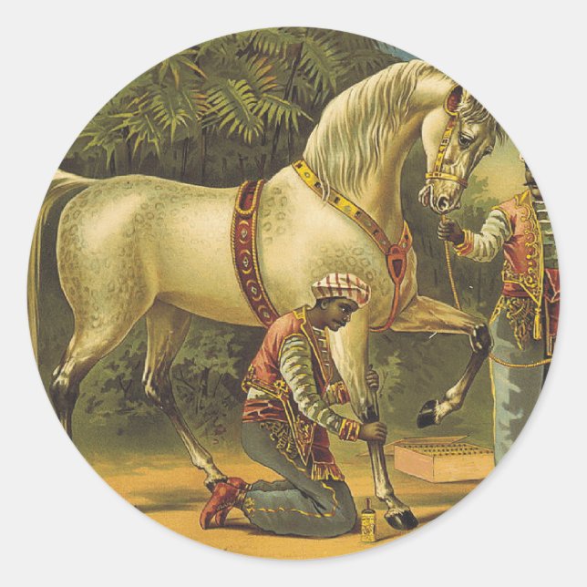 T-SHIRT Horse Royalty Runder Aufkleber (Vorderseite)