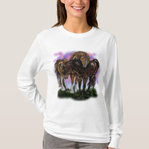 T-shirt Horses~shirt équin de coucher du soleil de