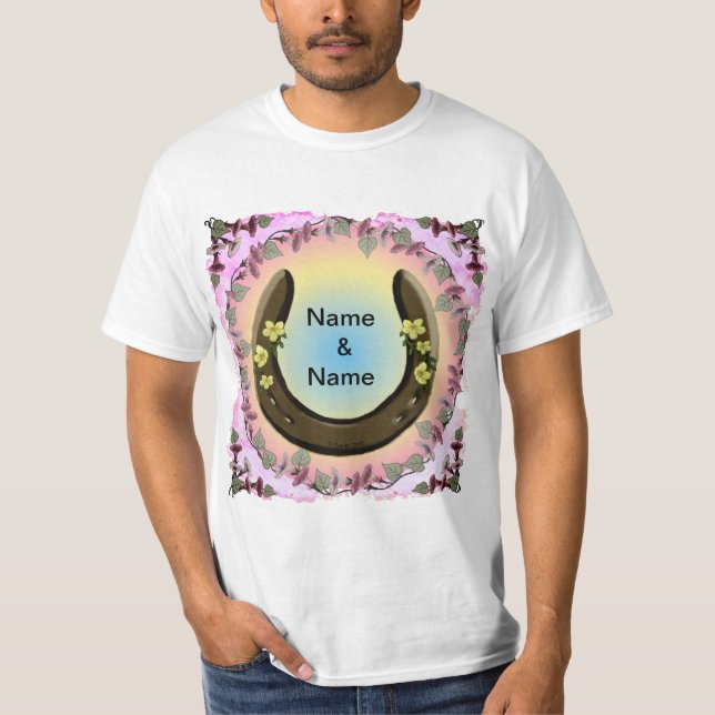 T-shirt Horseshoe à fleurs d'Amish (Devant)