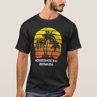 T-shirt Horseshoe Bay Bermuda Beach Palm Tree Pour Vacance