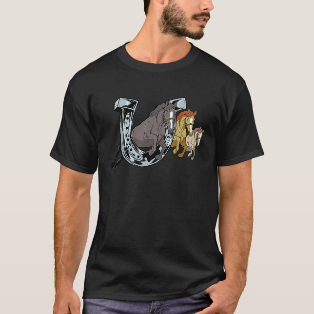 T-shirt Horseshoe horse for riders horse lovers (Devant)