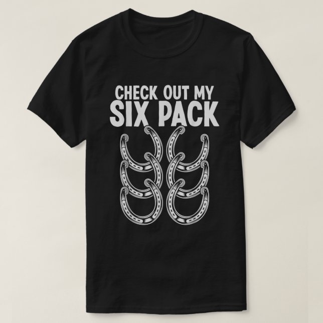 T-shirt Horseshoe Pitching Jeu Vérifier Mon Sixpack Tosser (Design devant)