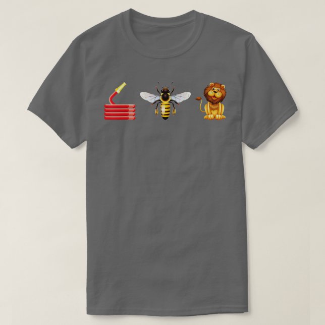 T-shirt Hose Bee Lion Hose Be Lying Drôle (Design devant)