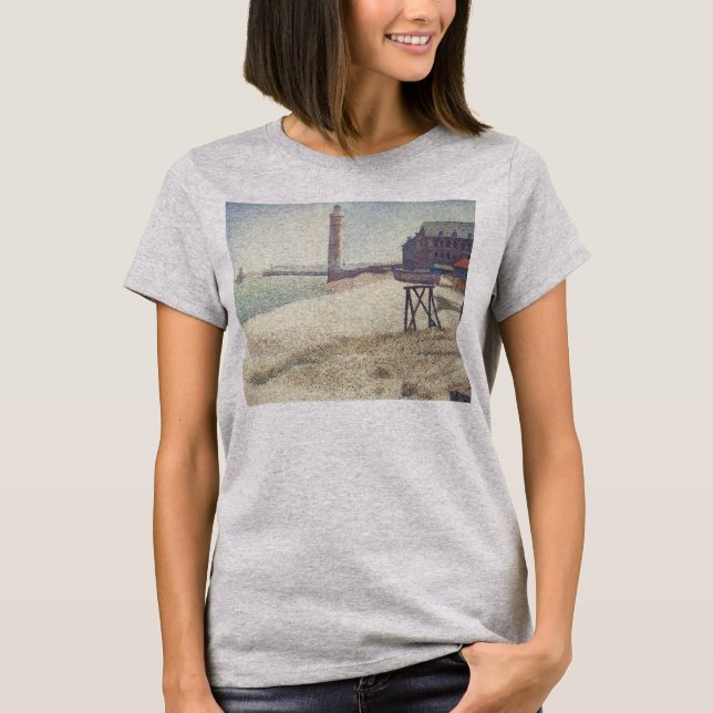 T-shirt Hospice et phare, Honfleur par Georges Seurat (Devant)