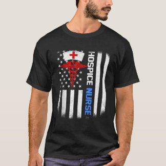 T-shirt hospice Nurse US Drapeau