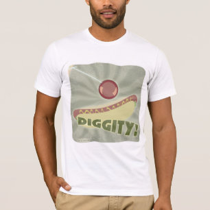 T-shirt Hot Diggity Dog Fun Dessin de slogan Vintage