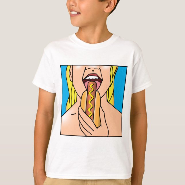 T-shirt Hot-dog de Madame Eating (Devant)