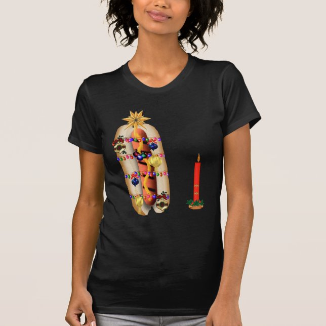 T-shirt Hot dog de Noël (Devant)