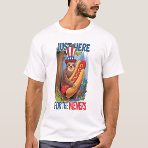 T-shirt Hot Dog de Paresseux BBQ 4 Juillet